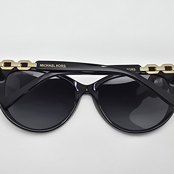 Michael Kors MK2009 Gstaad Black Frame Polarized Grey Lens Cat Eye Sunglasses main image 12
